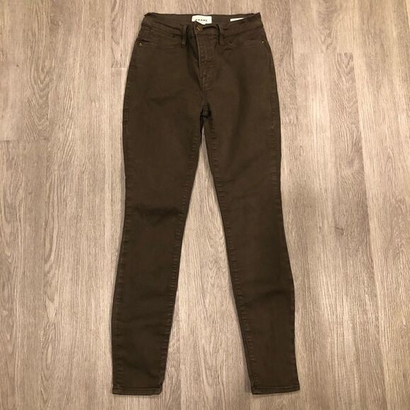 FRAME Le High Skinny Coated Military High Waist Size 25 - Picture 2 of 8